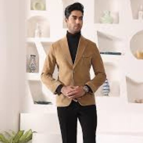 Nerso  Corduroy Men's Blazer Italy Size  USA 42 / Eu 54 - Picture 2 of 6